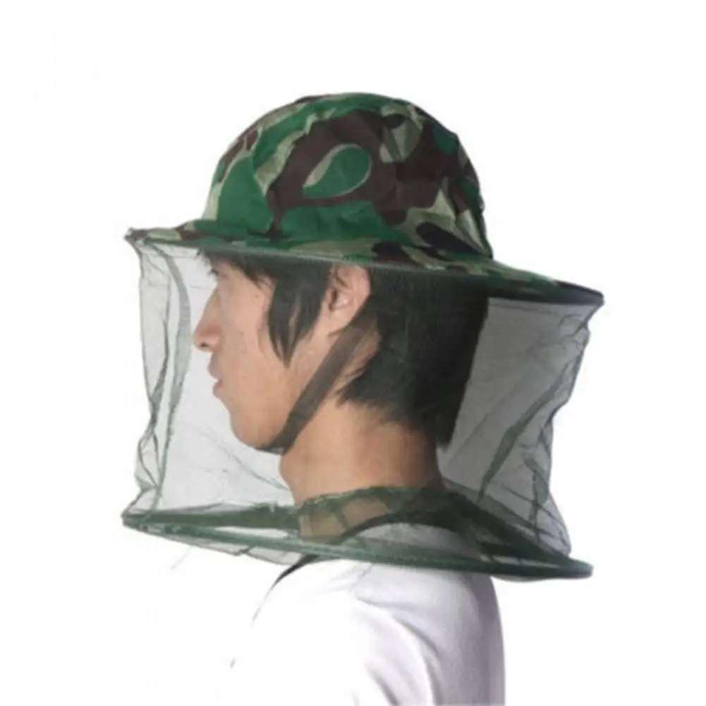С сеткой от комаров сопротивление Жук Насекомое пчела сетчатая голова защита для лица шапка анти-москитная камуфляжная шляпа