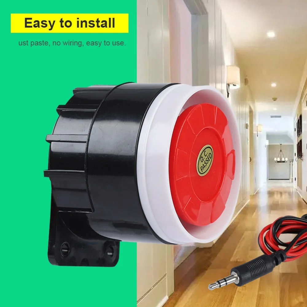 120dB DC 12V мини красный проводной рупор сирена звуковой сигнал Системы