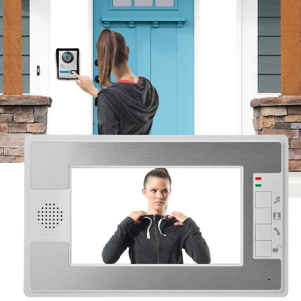 

7 inch Wired Colorful Sreen Infrared Night Vision Water-proof Visual Intercom Doorbell Kit 2019