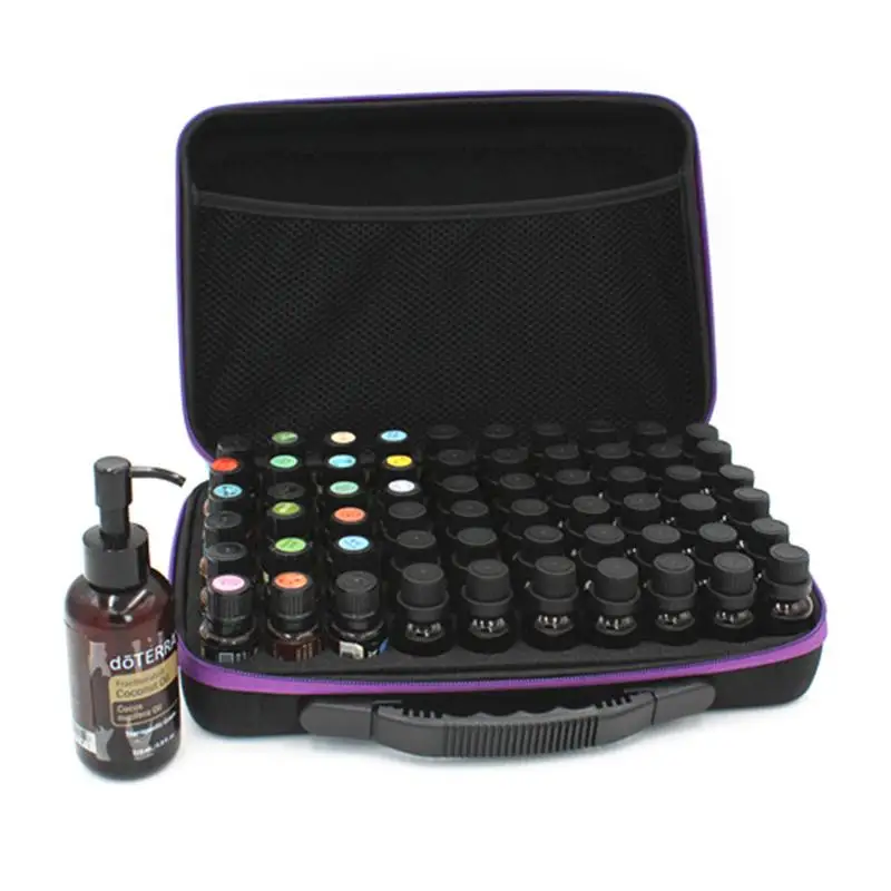 

60 Bottles Essential Oils Bag Lattices Cosmetic Bag 10ml/15ml Oil Carrying Holder Travel Storage Box Nail Polish Organizer