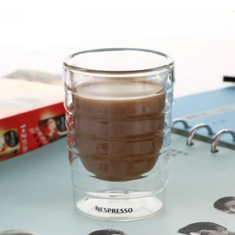 Стеклянная es Caneca ручная выдувная Двухстенная сыворотка протеин Canecas Nespresso
