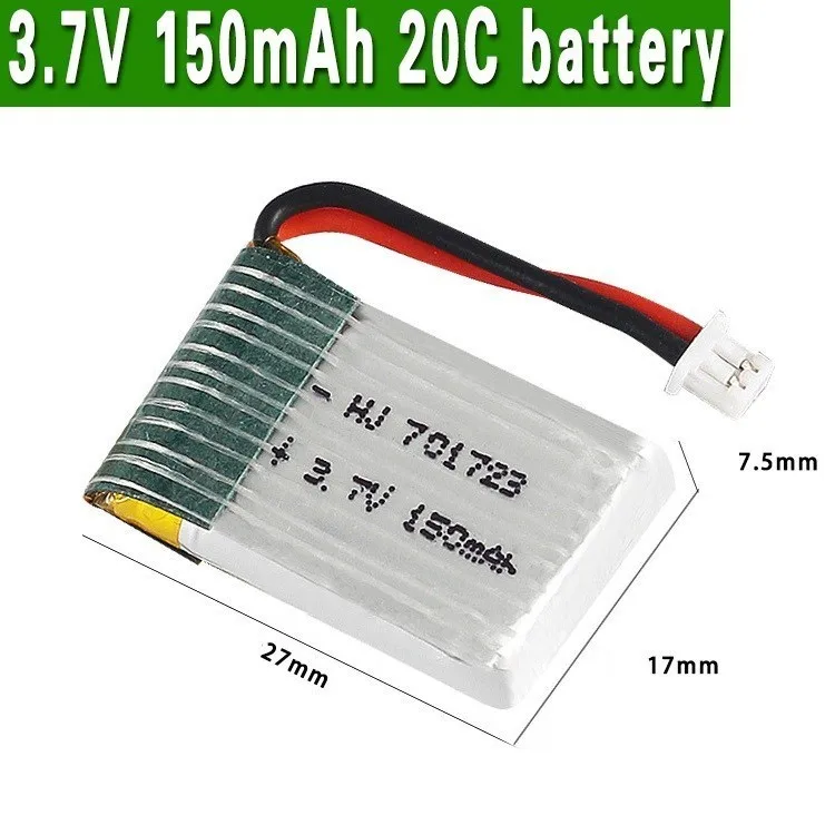 150mah 3,7 v батарея для H20 RC Квадрокоптер запасные части 150mah 3,7 v LIPO батарея для U839 S8 M67 YD927 1,25 мм разъем 701723