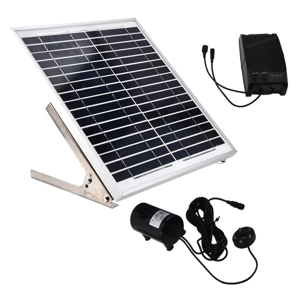 

Solar Fountain 15W Double Pump Power Storage Remote Control Pond Solar Submersible Water Pump Fountain