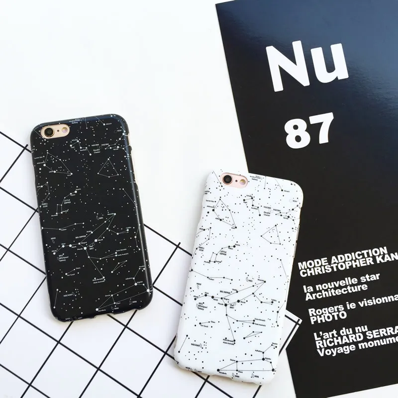 

Retro Starry sky constellation Couple phone case for coque iphone 7 7plus 8 6plus Fashion luxury case silicon for iphone cover X