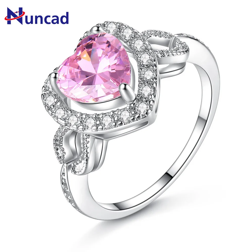 Hollow Out Pink Colour Heart Shaped Rings For Women Korean Style Engagement Wedding Ring Female Anillos Mujer Jewelry 2019 | Украшения и