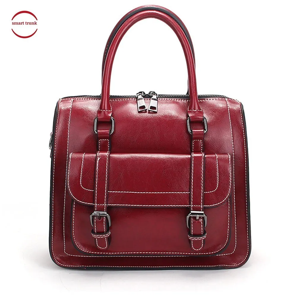 

Zency Preppy Style Women Tote Bag 100% Genuine Leather Handbag Black Grey Fashion Lady Crossbody Messenger Purse High Quality
