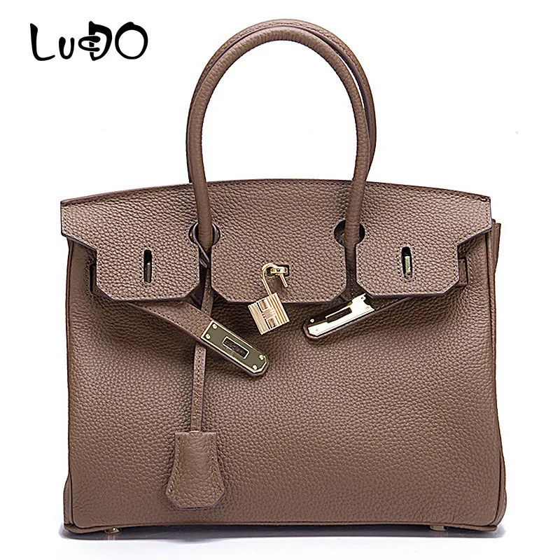 

LUCDO Luxury Brand Women Handbags Genuine Leather Lock Casual Messenger Bags Designer Ladies Crossbody Bags Bolsa Feminina Sac