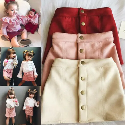 

Cute Infant Baby Girl Button Skirts Party Slim Princess Pageant Set Support wholesale