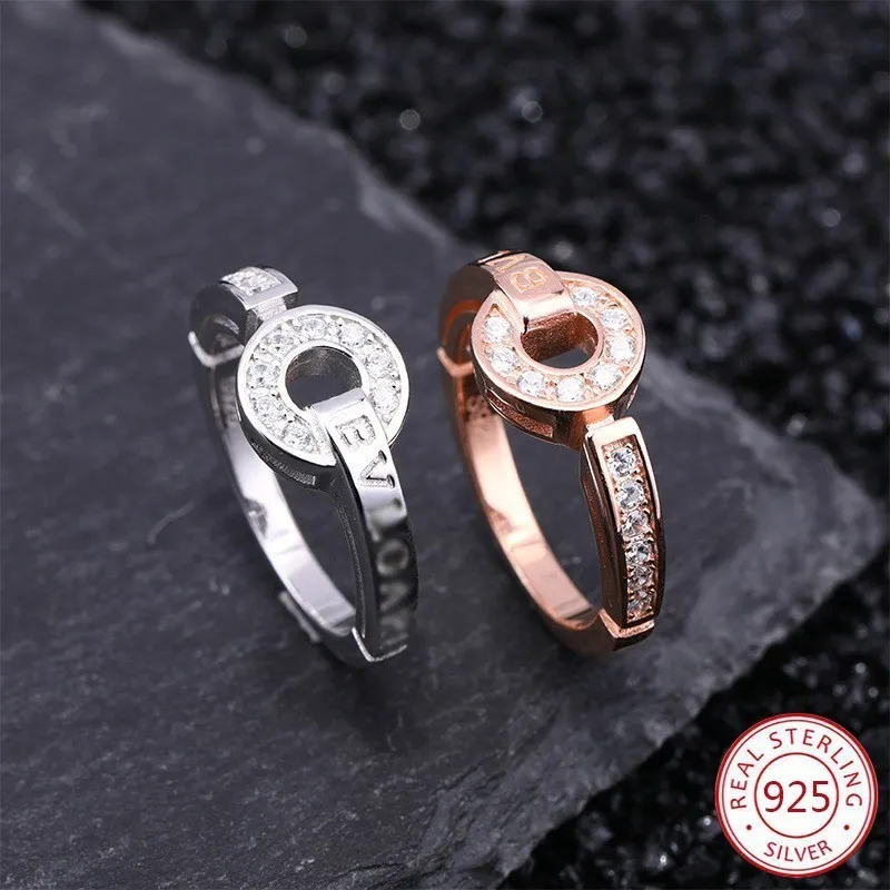 

925 Sterling Silver Ring Tourbillon Dazzling Fashion Personality Female Double-layer Heart Shape To Send Lover Gift 2019 New Hot