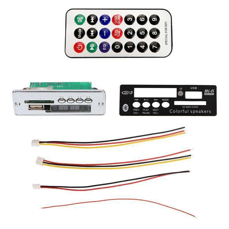 Автомобильный aux плеер usb/sd/аудио fm/bluetooth MP3 декодирующая плата с пультом дистанционного управления