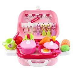 Забавный Детский чемодан моделирование Кухня посуда играть дома сумка игрушки детям претендует игрушки набор игрушечной посуды для малыша
