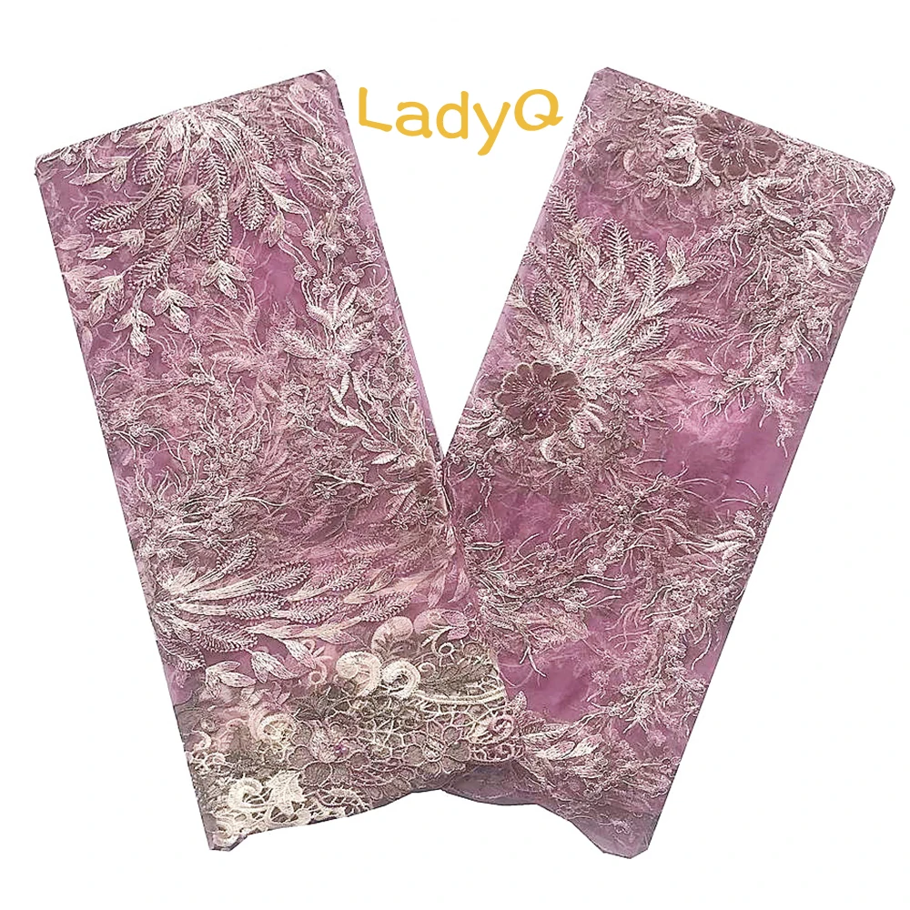 

Swiss Net Materials Cord Lace Fabric Lilac Color Velvet 3d Lace Fabric 2018 High Quality Lace Purple Beaded Embroidery Lace