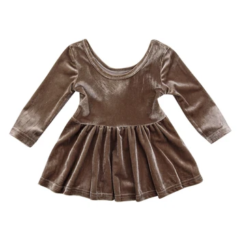 

Baby Girl Christmas Long Sleeve Party Dress Little Girls Sweet Velvet Dresses Clothes 0-24M