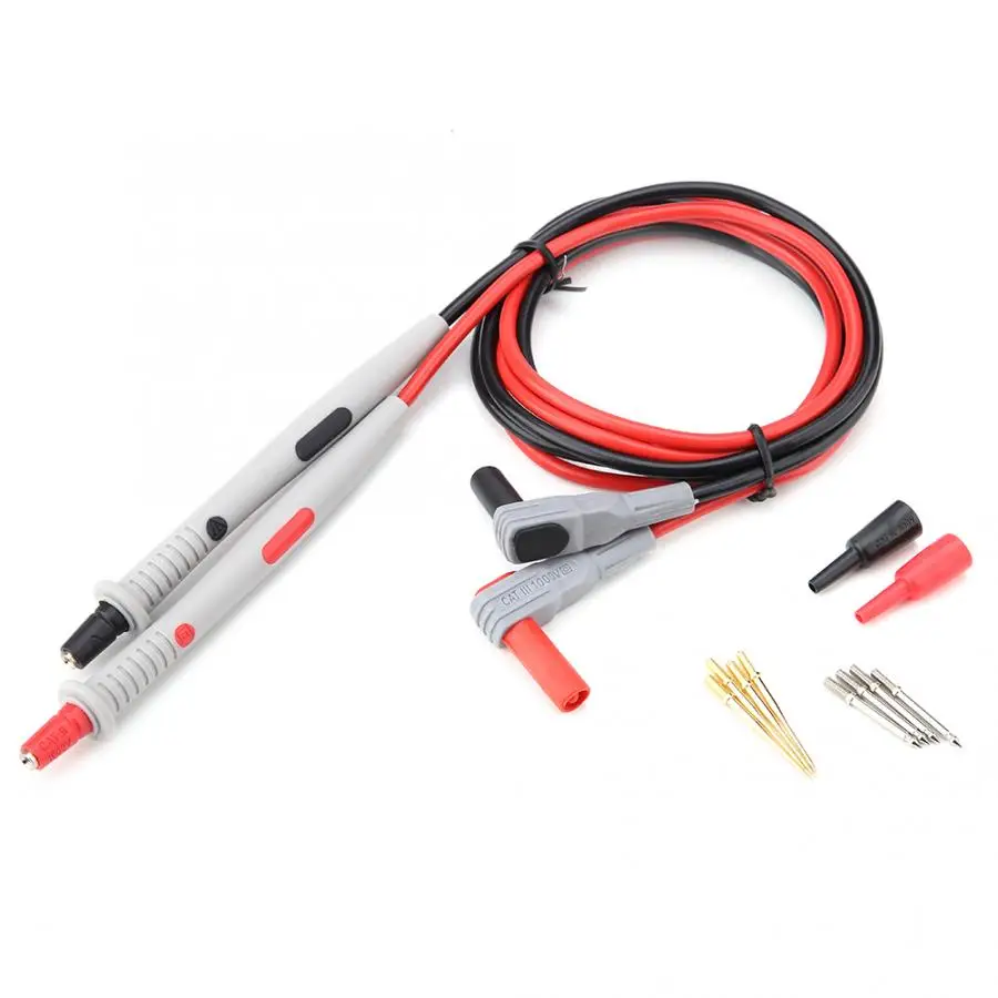 

P1503 Electronic Test Leads Kit Replaceable Multimeter Probes Test Leads 4mm Banna Plug Leads Gilded Probe Tips Accessories Set