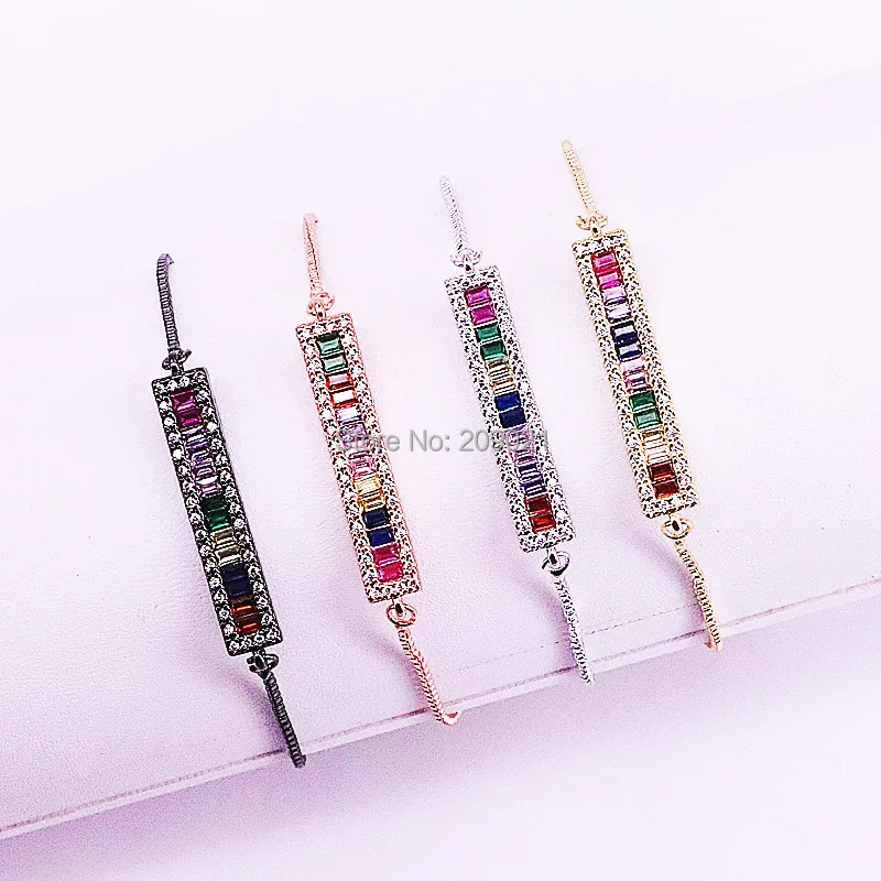 10 шт модный браслет для женщин девочек микро Pave CZ Кристалл Регулируемые браслеты модные ювелирные изделия