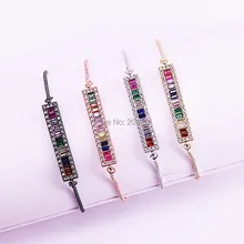 10 шт модный браслет для женщин девочек микро Pave CZ Кристалл Регулируемые браслеты модные ювелирные изделия