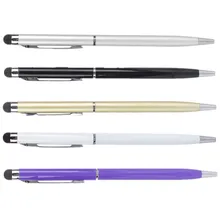 Новинка,, 5 шт./партия, 2 в 1, металлический емкостный сенсорный экран, стилус, шариковая ручка для сенсорного экрана, для iphone 4, 5, 5s, 6, 6 plus