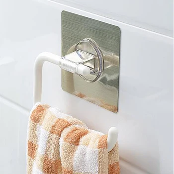 

1pcs Free of Punch Practical Traceless Sucker Paper Roll Holder Tissue Holder Towel Hanging Rack for Home Store Hotel