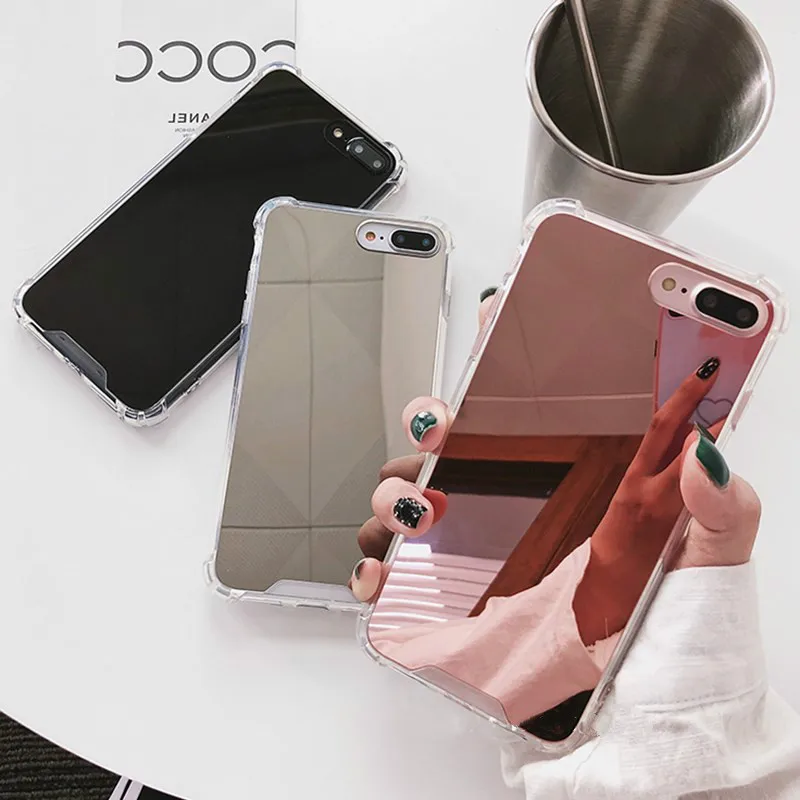 

Mirror Effect Luxury Case For Samsung Note10 Plus S9 S8 S10E Anti-knock Case For iPhone 11Pro Max 2019 X XS MAX XR 8 7 6 6S Plus