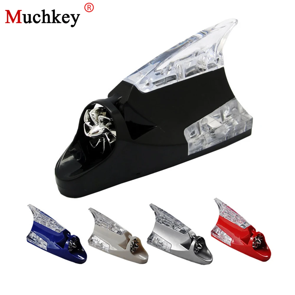 

Car Auto Wind Power LED Light Shark Fin Antenna Warning Flash Lamp Decoration For Volkswagen Audi Toyota YARIS Audi BMW