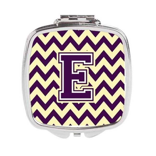 Carolines Treasures CJ1058-ESCM Letter E Chevron Purple & Gold Compact Mirror | Красота и здоровье