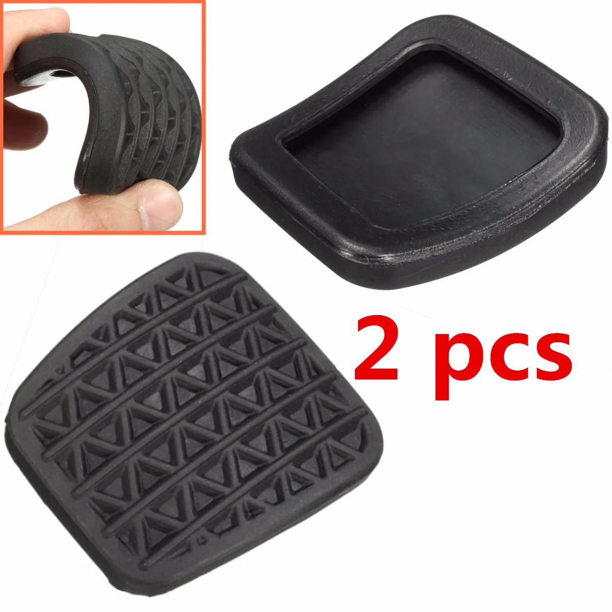 2Pcs Auto Car Rubber Brake Clutch Black Skid proof Pedal Cover Pad