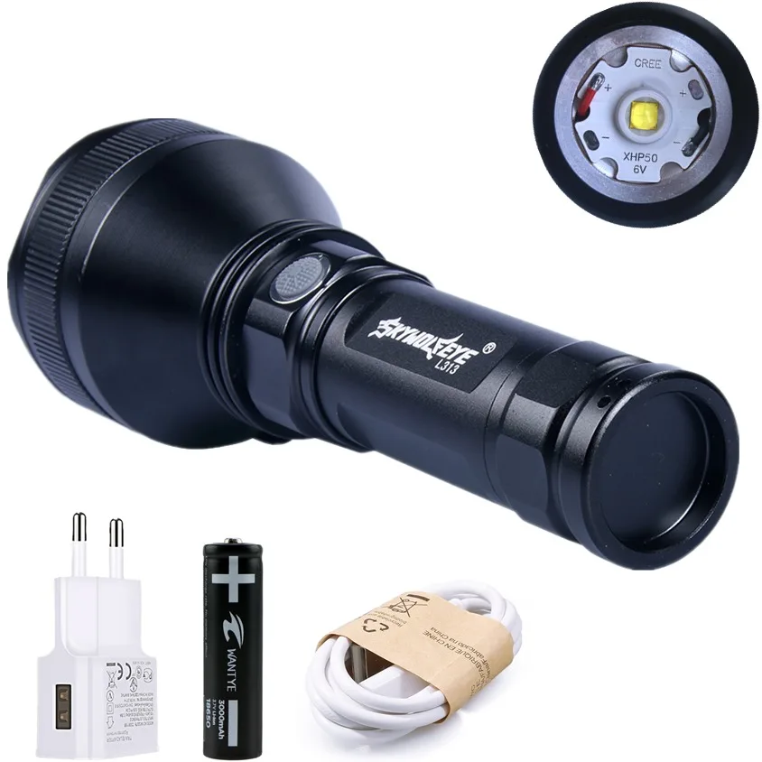 

Tactical XHP50 LED Flashlight USB Rechargeable Torch 18650 26650 Lantern 3 Modes Hunting Camping Fishing light