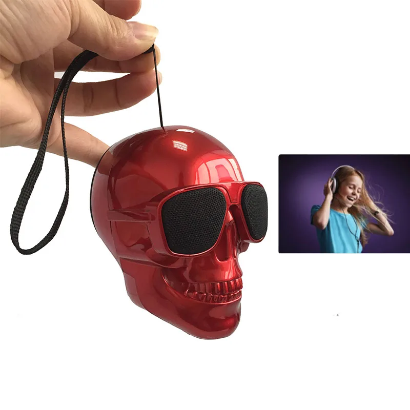 Plating Skull Protable Wireless Bluetooth Stereo Speaker With HD Sound and Bass