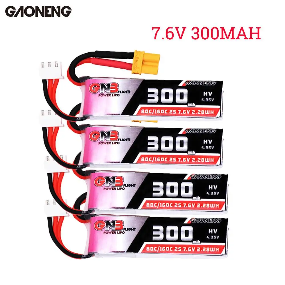1 шт./4 шт. Gaoneng 7 6 В 300 мАч 80C/160C 2S HV 4 35 V XT30 Lipo батарея для BETAFPV Whoop Quadcopter RC модели
