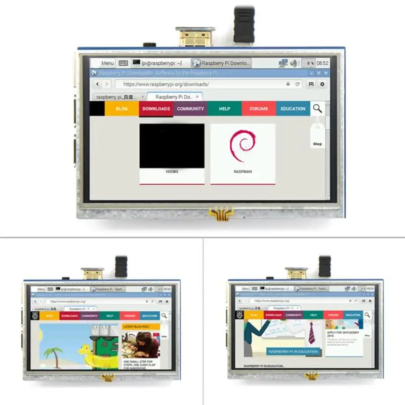 

ALLOYSEED LCD Display 5 Inch 800x480 Touch Screen Monitor HDMI Module with Touch Function for Raspberry Pi 1 2 3