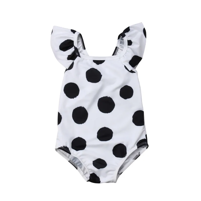 

Kids bikinis 2019 summer Pokla dot print lovely monokinis one piece Swim Suits Girls Toddler Swimwear Beach Tankini ruffles 1-6Y