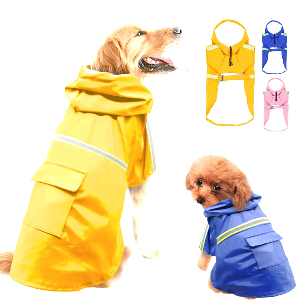 

Branded Raincoat For Dogs Waterproof Dog Coat Jacket Reflective Dog clothes For Small Medium Large Dogs Labrador S-5XL Colors