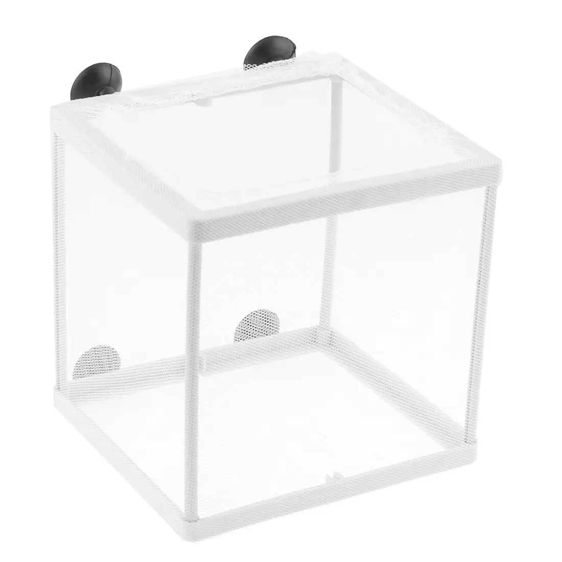 

Fish Tank Plastic Frame White Net Fry Hatchery Breeder w Suction Cups Plastic & Polyester Aquarium Net Breeder