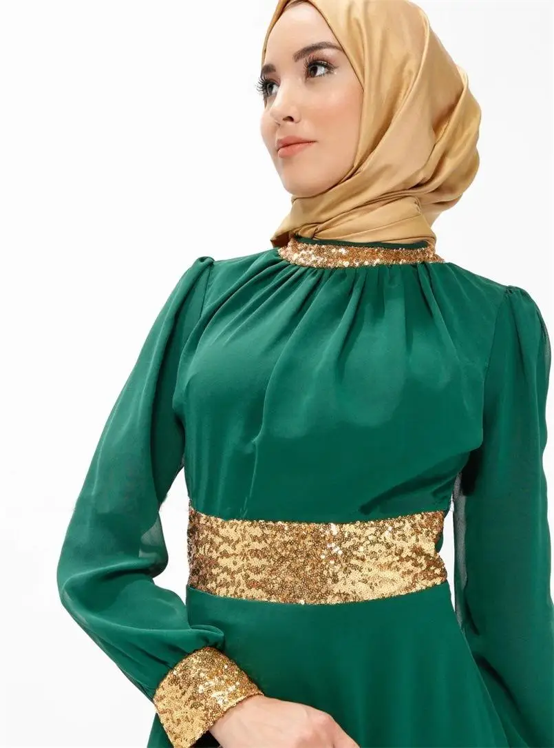 Мусульманское женское мусульманское Длинное Макси платье, Дубай, кафтан, блестящий джилбаб Рамадан, вечерние коктейльные платья, Арабская одежда, новинка