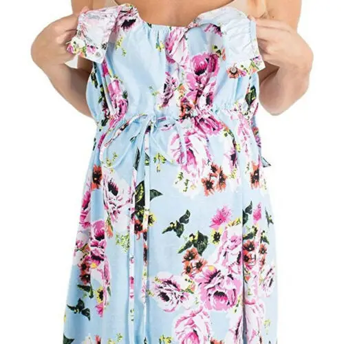 Pregnant Floral Sleep dress Woman Lounge Nightdress Milk Fiber Underwear Pajama Sleepwear Sleeveless