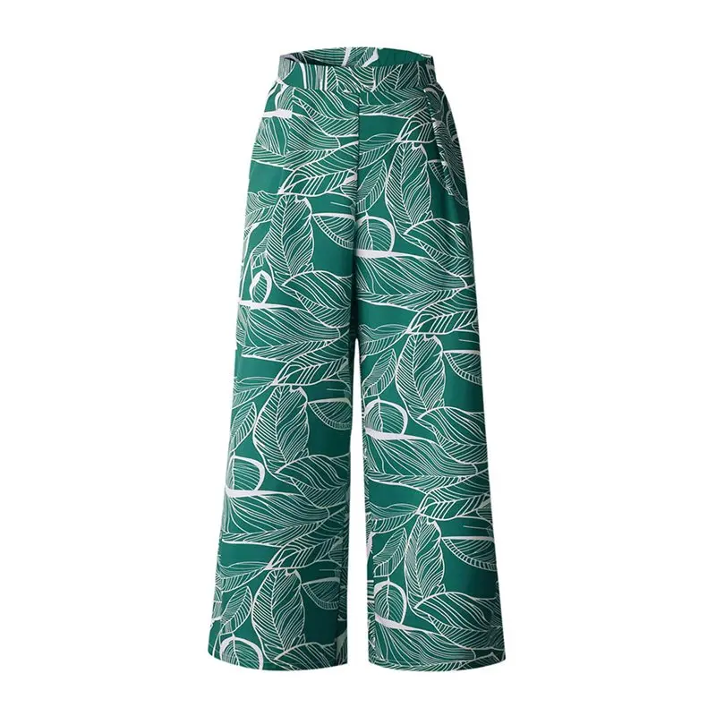 Spring 2019 Casual Pants Women Boho Fashion Leaves Print Green Beach Loose Trousers Red Street Travel Goth Black Wide Leg Pants Spring 2019 Casual Pants Women Boho Fashion Leaves Print Green Beach Loose Trousers Red Street Travel Goth Black Wide Leg Pants