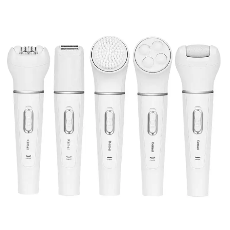 

Kemei 5 in 1 Electric Shaver Epilator Women Rechargeable Hair Epilation Kit