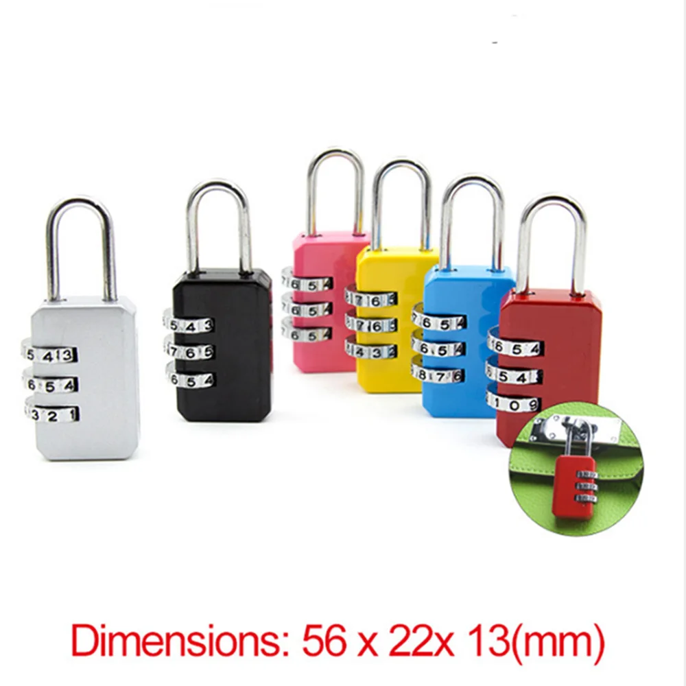 

New Resettable 3 Dial Digit Combination Suitcase Luggage Password Code Lock Padlock Travel Bags Security Lock Girl Like