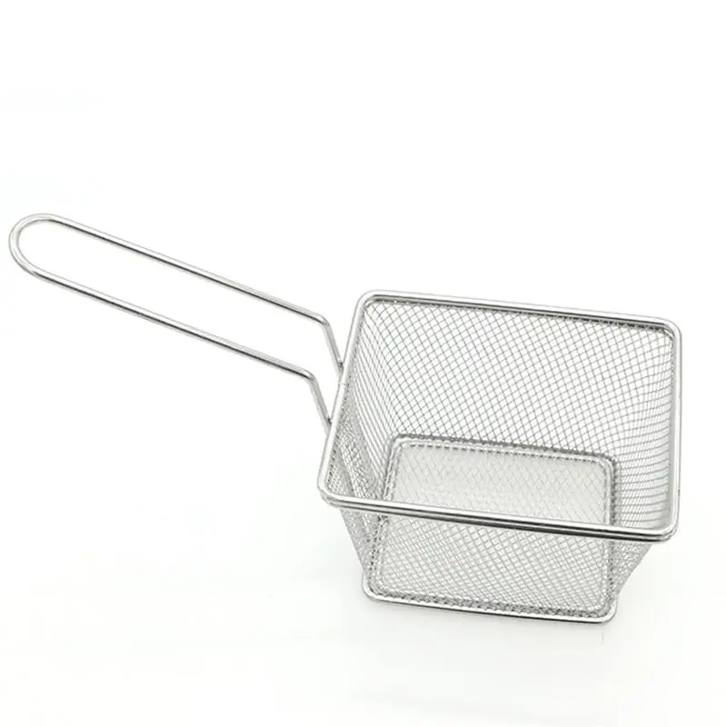 Stainless Steel Mini Frying Basket Strainer Food Colander for Potatoes Chips French Fries Chicken Wings