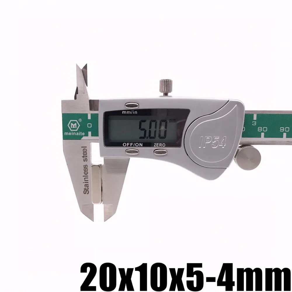 100 шт. 20x10x5 N35 очень крепкий блок магнит потайной 20x10x5 мм отверстие 4 мм редкоземельный магнит Неодимовый 20*10*5-4