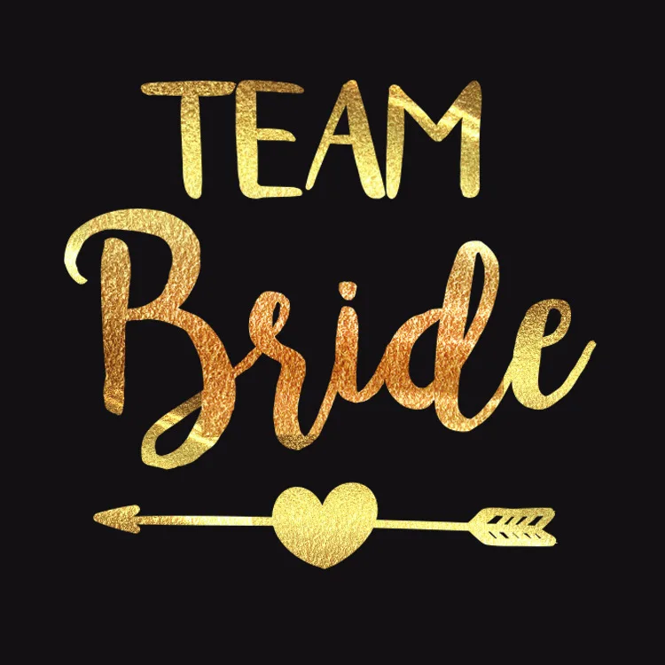 

Team Bride Wedding Golden Metal Tattoo Subsidies Bride Tribe Sticker Single Party Water Transfer Gold Sticker Temporary Tattoo