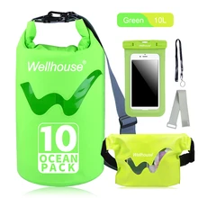 Водонепроницаемая сухая сумка для хранения на открытом воздухе, пляжные сумки для плавания+ Сумка-пояс+ чехол для телефона для путешествий, Каякинг, рафтинг, катание на лодках