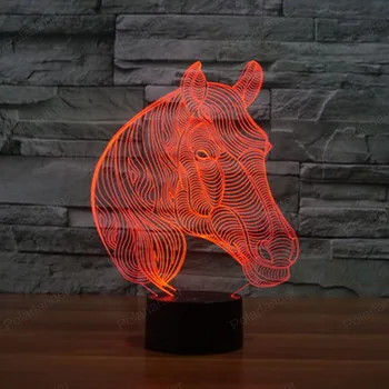 

New horse 3D lights visual lights colors changing gift atmosphere decorative table lamp touch LED lamp 3d lights