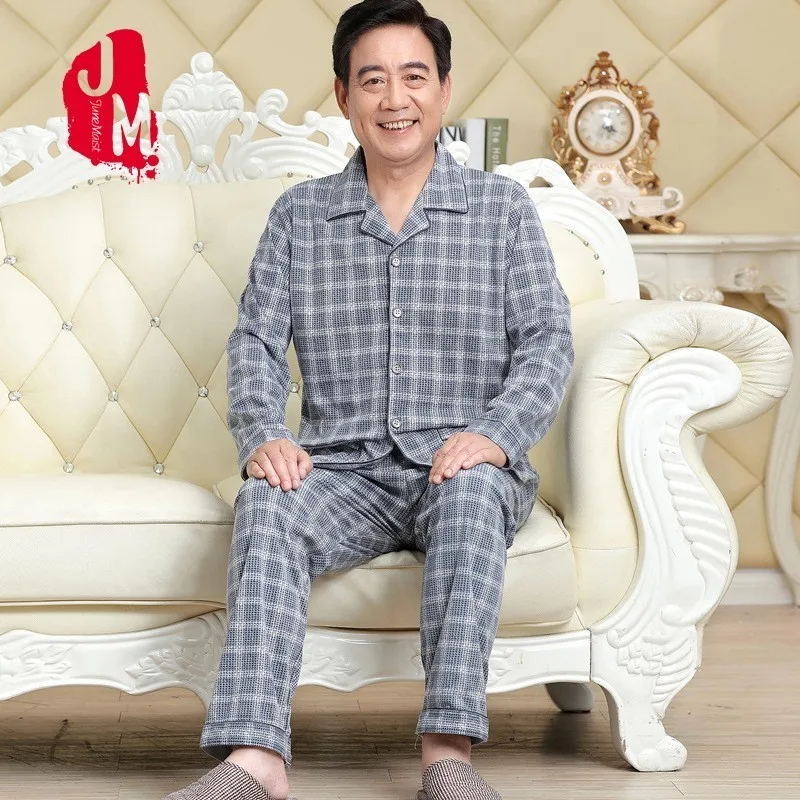 

Cotton Pyjama Men Set Spring Autumn Pajama Man Long Sleeve Cardigan Pajama Male Solid Turn-down Collar Pijama Men L XL XXL XXXL