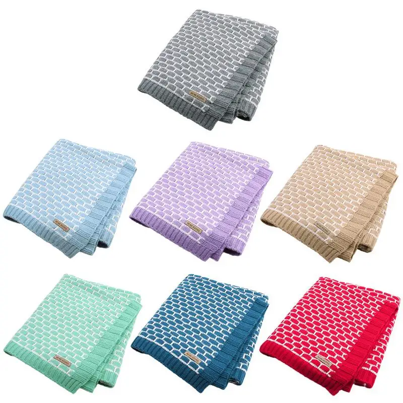 

Children's Knitted Blanket Newborn Super Soft Warm Infant Woolen Blanket For Boys Girls Kids 100*80cm For Crib Bed