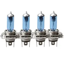 VODOOL 4 шт. безопасный галогенный светильник H4 P43T 12 в автомобильный головной светильник с синим покрытием 60 Вт с регулируемой яркостью водонепроницаемый пылезащитный ночной Светильник s