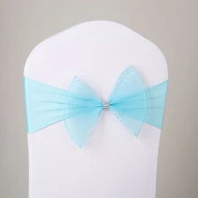 Фэнтези лук эластичный стул пояса накидка для стула из органзы лук сиденье задняя крышка для Свадебная вечеринка Церемония банкета