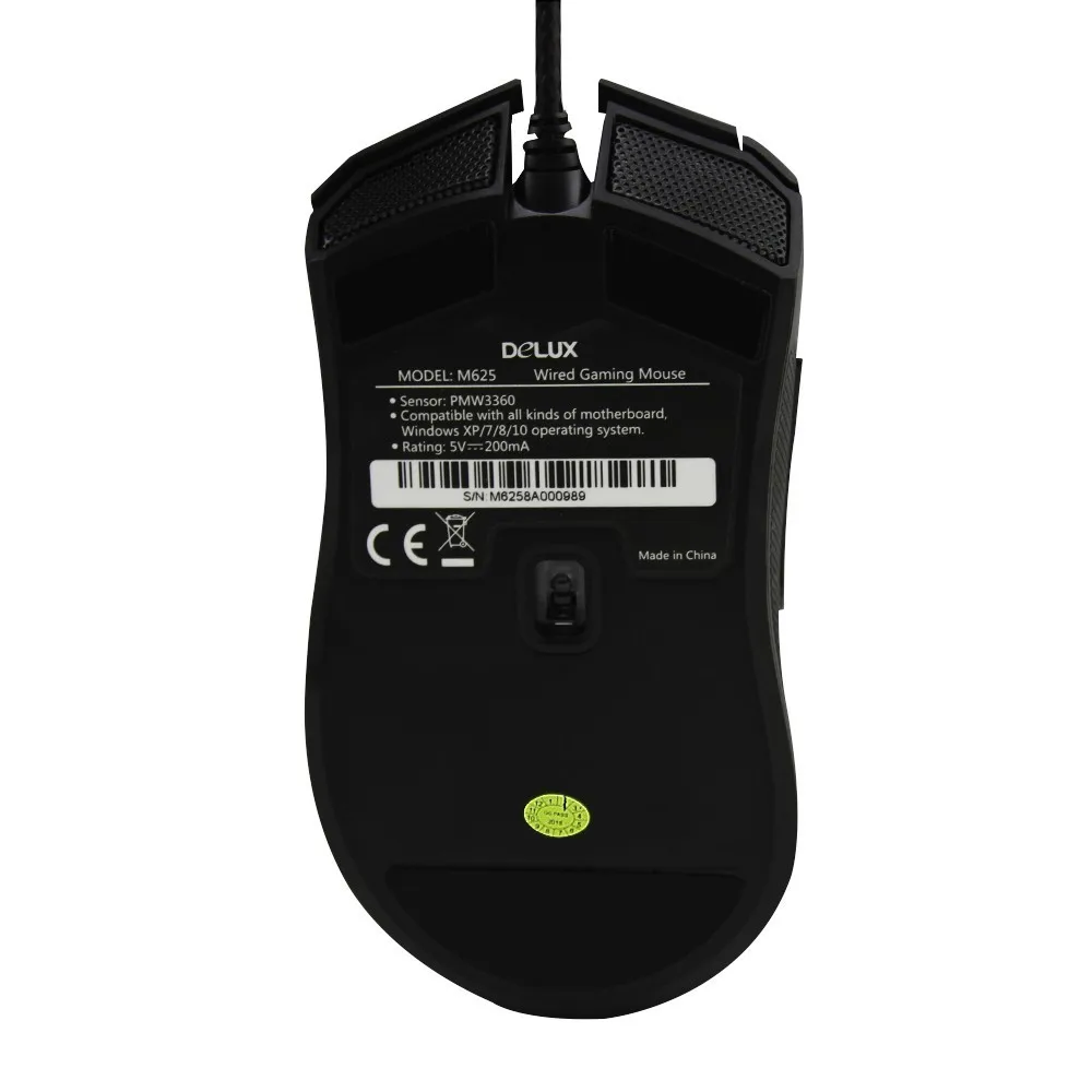 Delux M625 A3050 RGB игровая мышь с подсветкой 4000 DPI 7 программируемых кнопок USB проводные