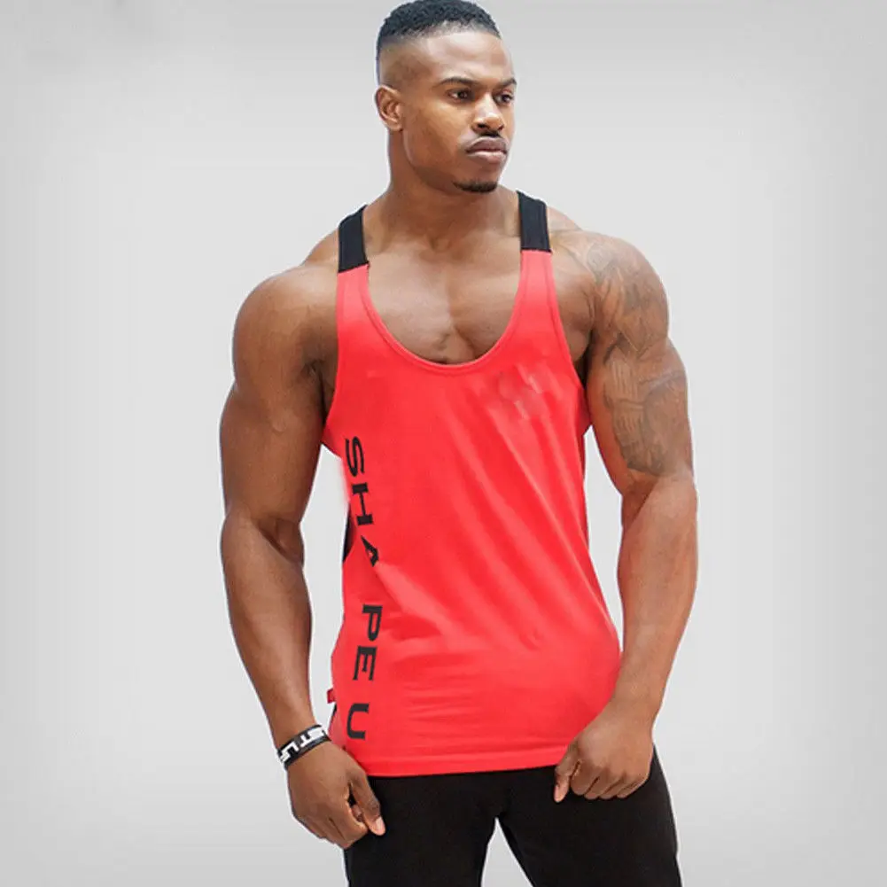 Promoción Camiseta lisa de tirantes de gimnasio para hombre, chaleco masculino sin mangas para fitness y musculación m6KRwVoL