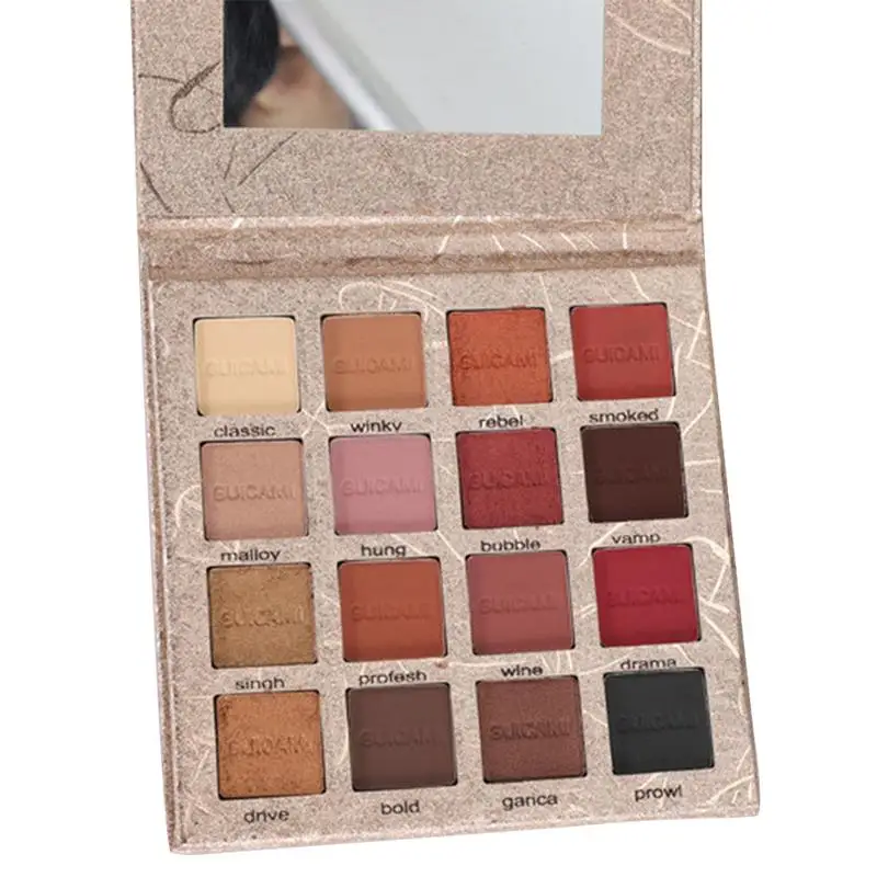 

16 Colors Matte Shimmer Eye Shadow Palette Champagne Gold Foil Pearlescent Nude Earth Colors Eye Shadow Powder Cosmetics Tool